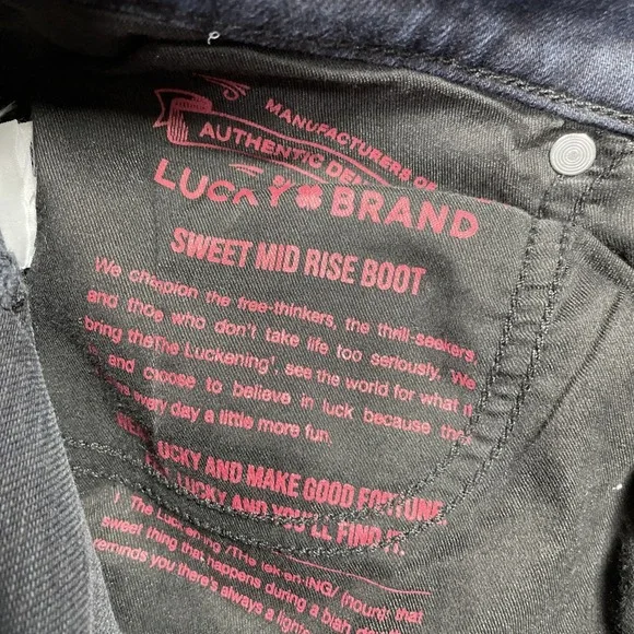 Lucky Brand Womens Dark Wash Mid Rise Sweet Boot Cut Denim Jeans Size 0 NEW - Picture 5 of 10